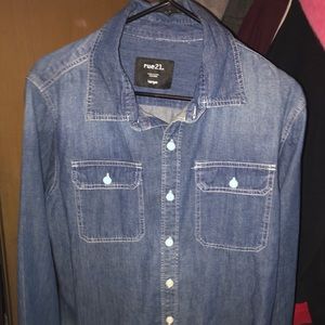 Mens Denim Button Up Shirt
